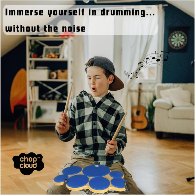 Chop Cloud Store Drum Practice Pad - Compact Multi-target Drumming Practice Pad for Pattern and Phrasing Development - Standard Drum Kit Layout - 7 Silent Pads with Perfect Rebound - Image 3